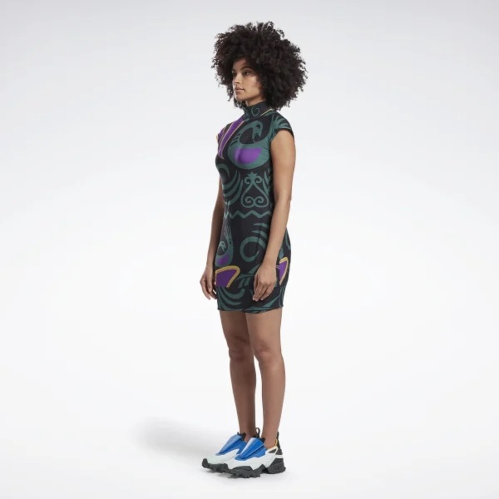 Reebok By Pyer Moss Mesh Allover Print Sankofa Dress